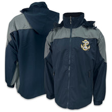 Load image into Gallery viewer, Navy Anchor 2 Tone Jacket (Navy/Grey)