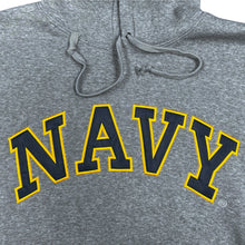 Load image into Gallery viewer, Navy Embroidered Pullover Hoodie Sweatshirt (Grey)