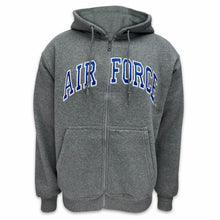 Load image into Gallery viewer, Air Force Embroidered Full Zip Hoodie Sweatshirt (Grey)