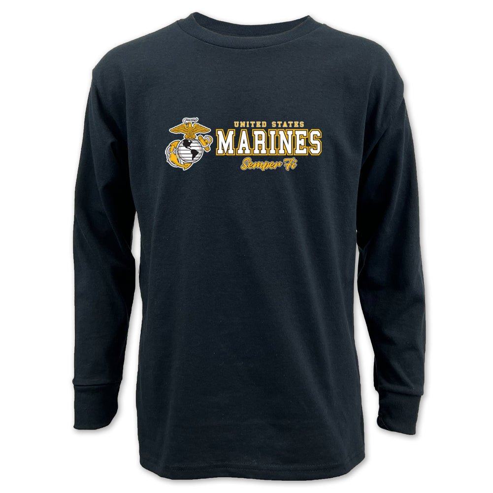 Marines Youth Semper Fi Chest Print Long Sleeve T-Shirt
