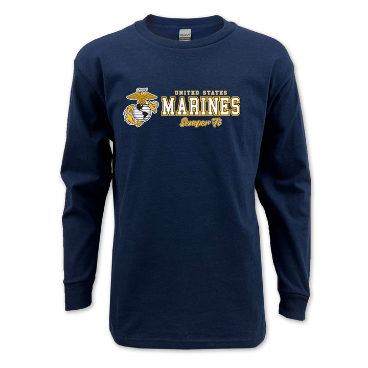 Marines Youth Semper Fi Chest Print Long Sleeve T-Shirt