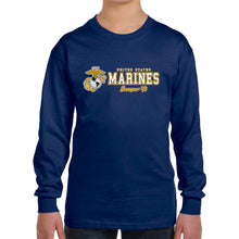 Load image into Gallery viewer, Marines Youth Semper Fi Chest Print Long Sleeve T-Shirt