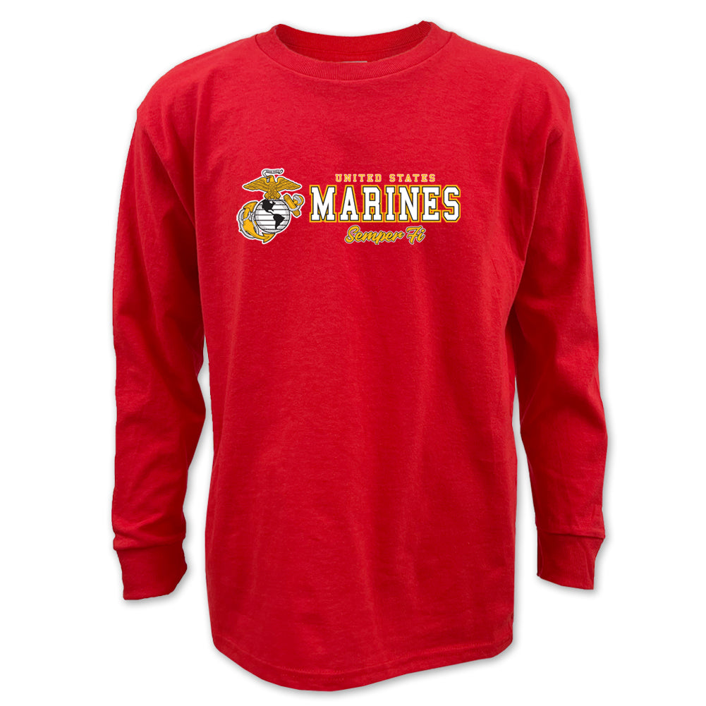 Marines Youth Semper Fi Chest Print Long Sleeve T-Shirt