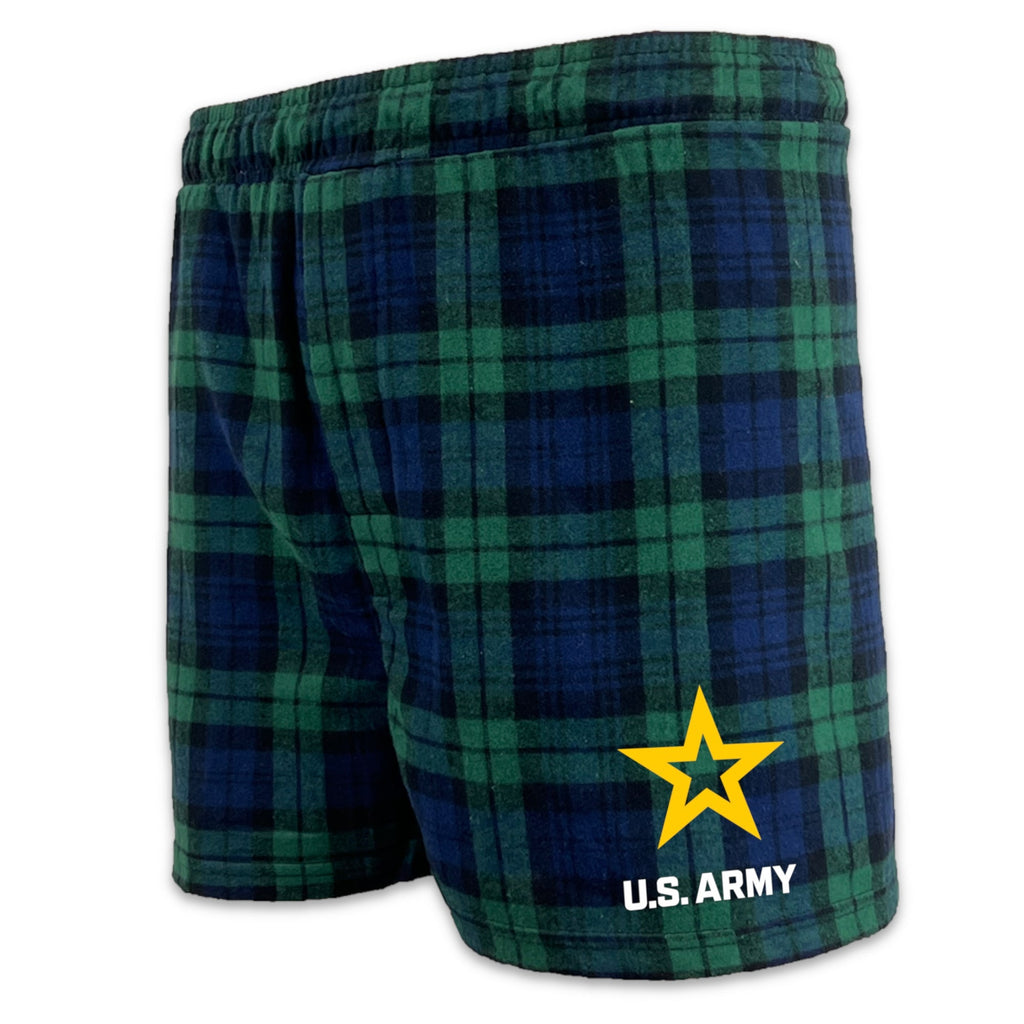 Army Star Mens Flannel Shorts (Blackwatch)