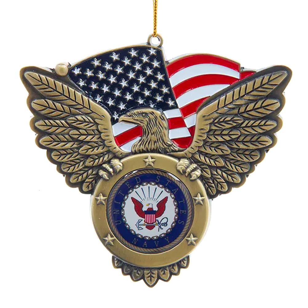 Navy Seal/Eagle with American Flag Metal Ornament