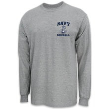 Load image into Gallery viewer, Navy Anchor Baseball Long Sleeve T-Shirt