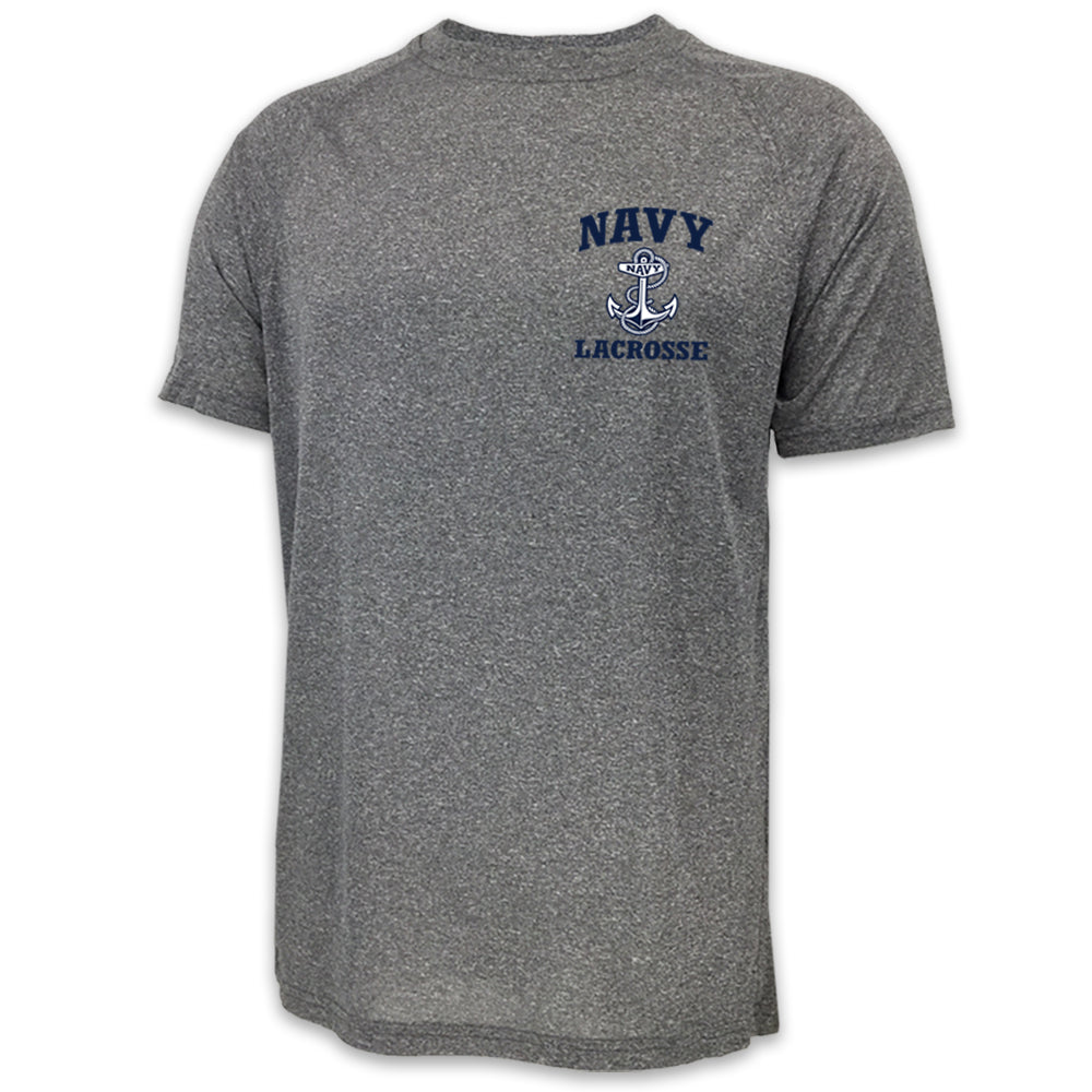 Navy Anchor Lacrosse Performance T-Shirt (Grey)