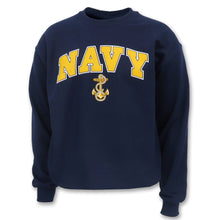 Load image into Gallery viewer, Navy Arch Anchor Crewneck (Navy)