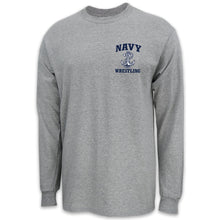 Load image into Gallery viewer, Navy Anchor Wrestling Long Sleeve T-Shirt