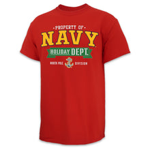 Load image into Gallery viewer, Navy Holiday Department T-Shirt (Red)