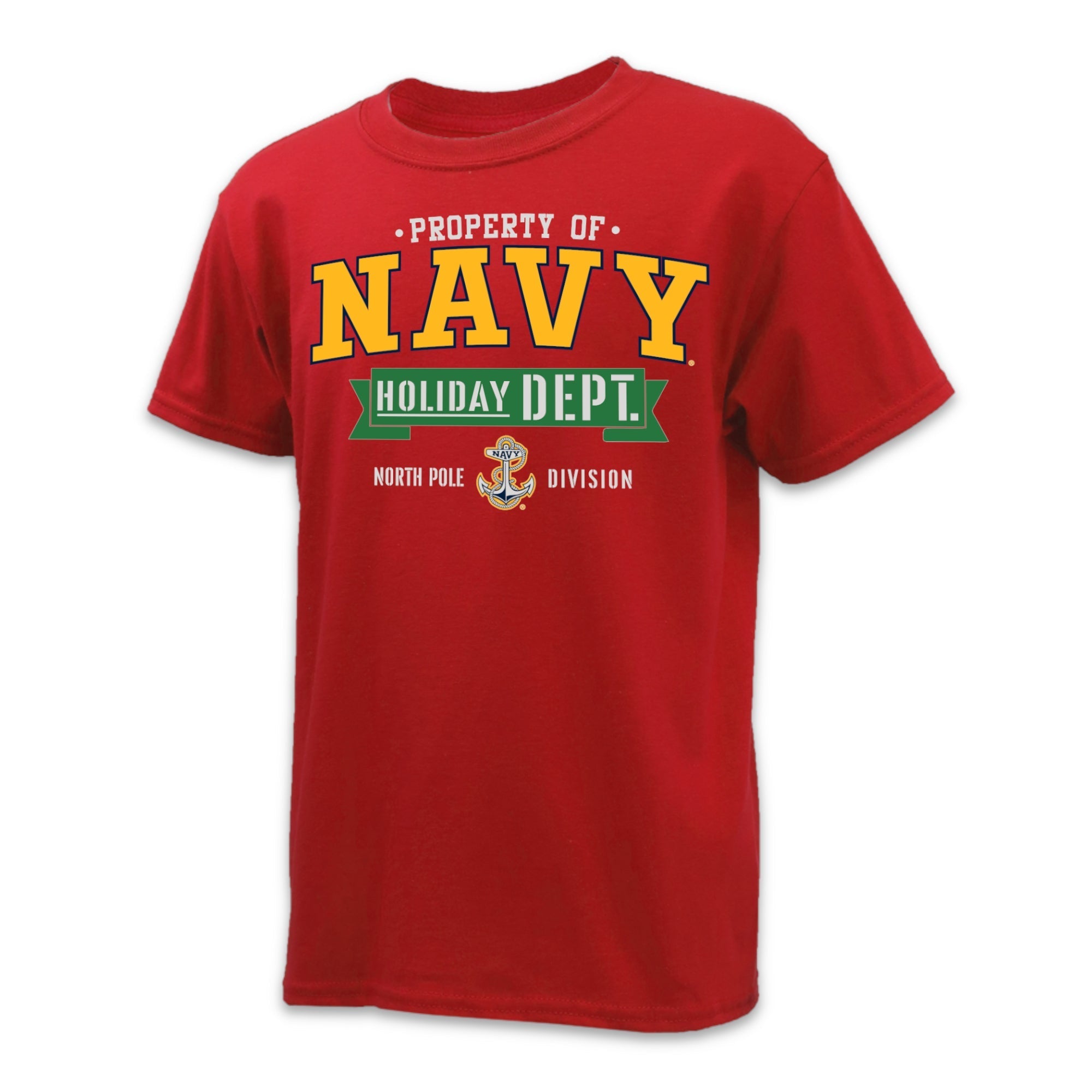 Navy Holiday Department Youth T-Shirt (Red)