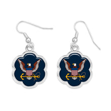 Load image into Gallery viewer, U.S. Navy Eagle Hazel Earrings (Navy)
