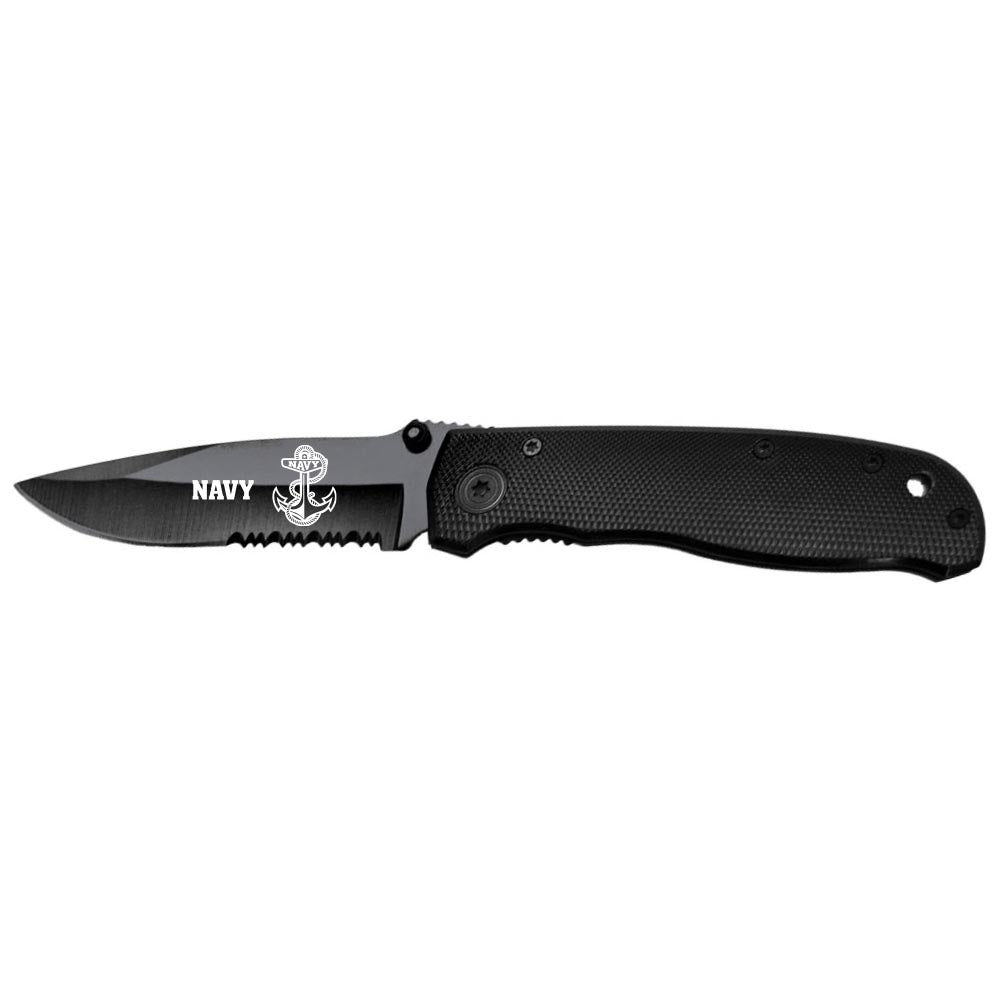 Navy Folding Lock Back Knife (Black)