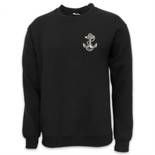 Load image into Gallery viewer, Navy Anchor Logo Crewneck