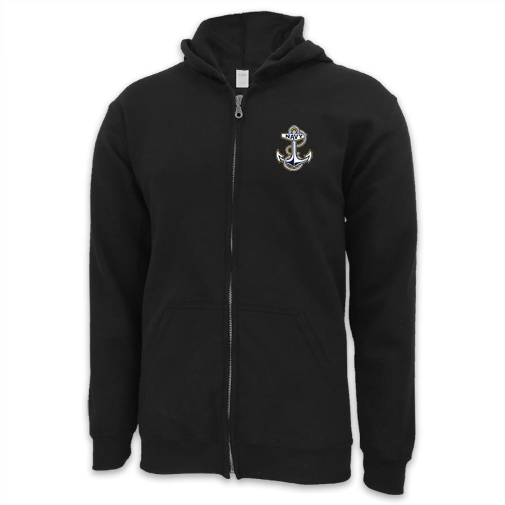 Navy Anchor Logo Full Zip