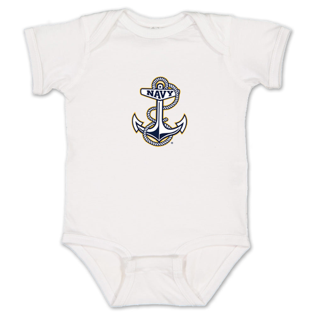 Navy Anchor Logo Infant Romper