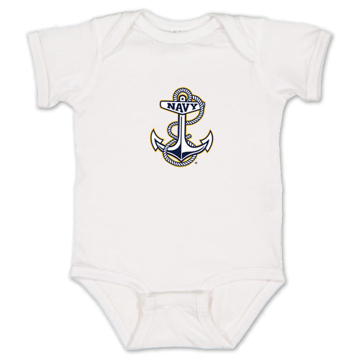 Navy Anchor Logo Infant Romper