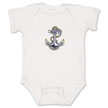 Load image into Gallery viewer, Navy Anchor Logo Infant Romper