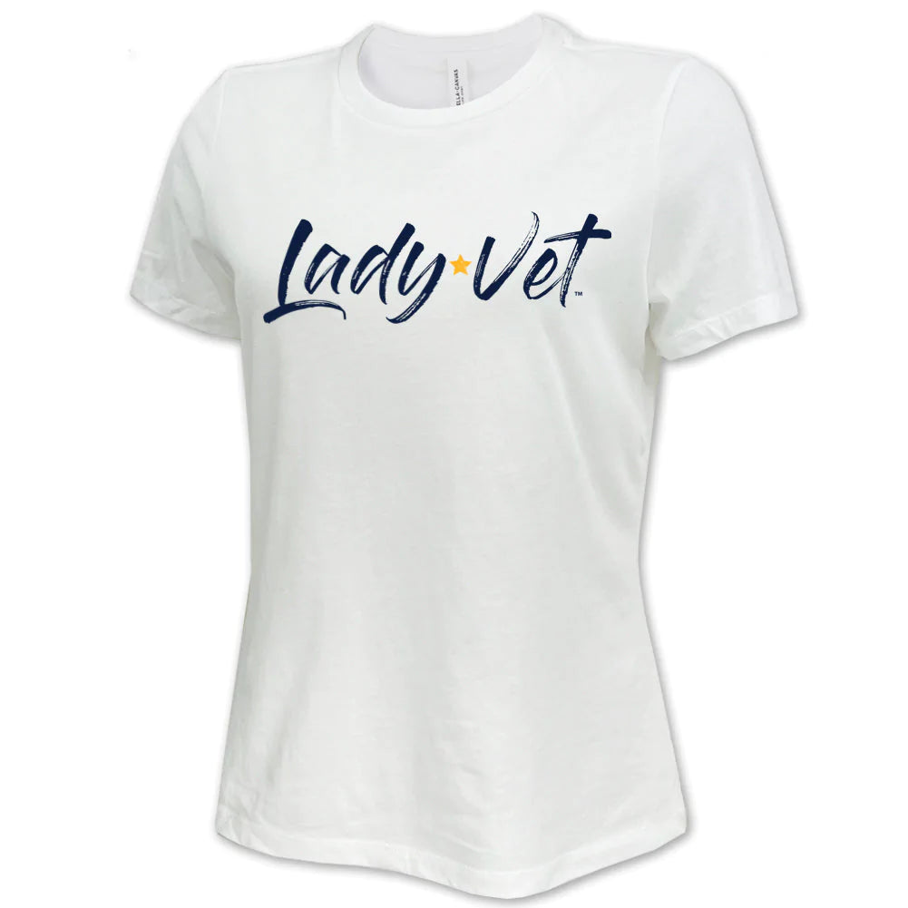 Navy Lady Vet Full Chest Logo Ladies T-Shirt