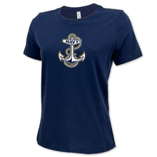 Load image into Gallery viewer, Navy Ladies Anchor Logo T-Shirt