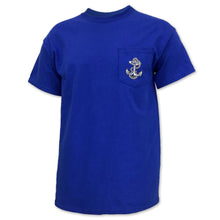 Load image into Gallery viewer, Navy Anchor Logo Pocket T
