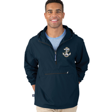 Load image into Gallery viewer, Navy Anchor Pack-N-Go Pullover