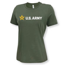 Load image into Gallery viewer, Army Star Ladies Full Chest Logo T-Shirt