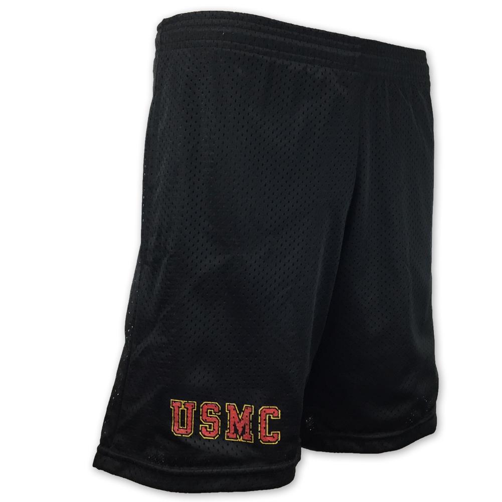 USMC Athletic Pocket Mesh Shorts (Black)