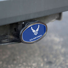 Load image into Gallery viewer, U.S. Air Force Oval 2&quot; Hitch Cover (Black/Royal)