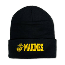 Load image into Gallery viewer, Marines EGA Emblem Cuffed Knit Beanie (Black)