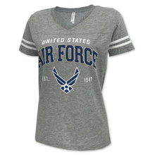Load image into Gallery viewer, Air Force Ladies Wings Est. 1947 T-Shirt (Grey Heather)
