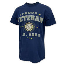 Load image into Gallery viewer, U.S. Navy Proud Veteran Burst T-Shirt (Navy)