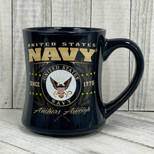 Load image into Gallery viewer, United States Navy Anchors Aweigh Mug (Navy)