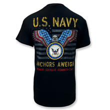 Load image into Gallery viewer, Navy Stars and Stripes T-Shirt (Black)