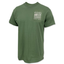 Load image into Gallery viewer, USMC Distressed Flag T-Shirt (OD Green)