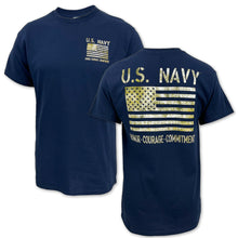 Load image into Gallery viewer, Navy Distressed Flag T-Shirt (Navy)