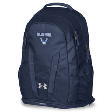 Load image into Gallery viewer, U.S. Air Force Wings Under Armour Hustle 5.0 Backpack (Navy)