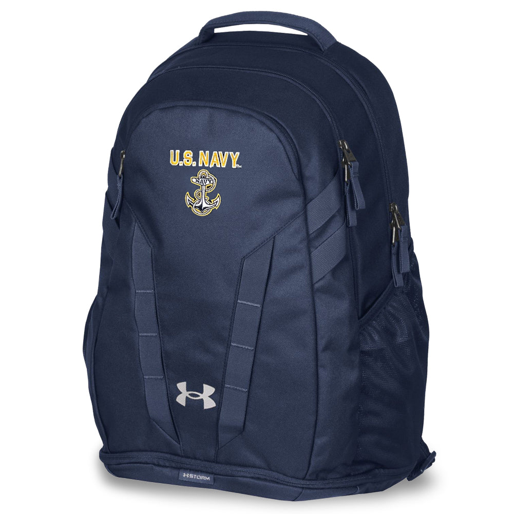 U.S. Navy Anchor Under Armour Hustle 5.0 Backpack (Navy)