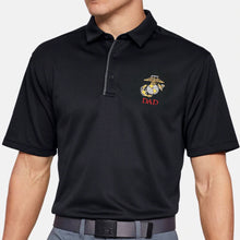 Load image into Gallery viewer, Marines EGA Dad Under Armour Tech Polo (Black)