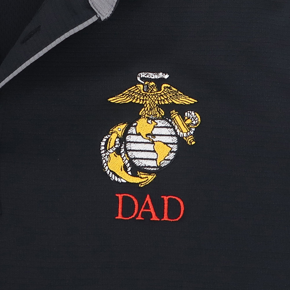 Marines EGA Dad Under Armour Tech Polo (Black)
