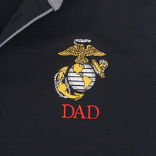 Load image into Gallery viewer, Marines EGA Dad Under Armour Tech Polo (Black)