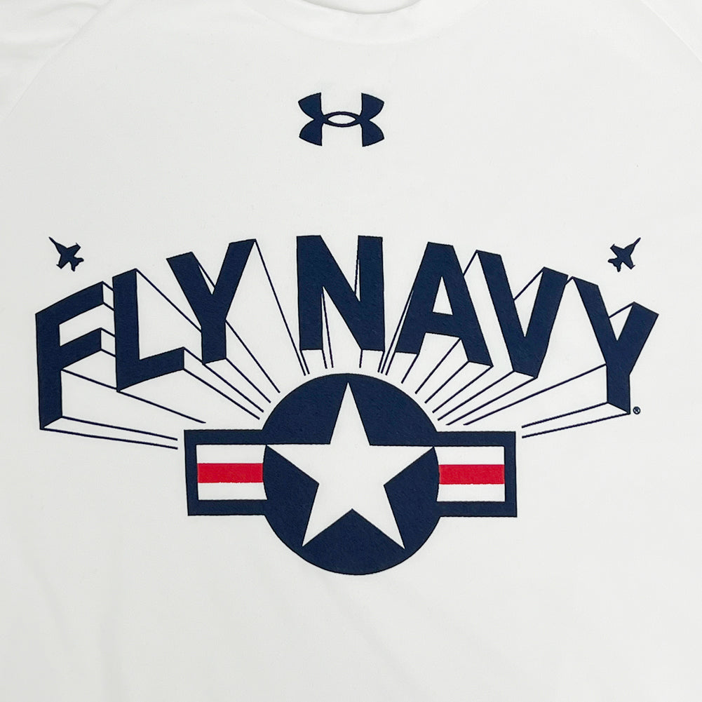 Navy Under Armour Fly Navy Tech T-Shirt (White)