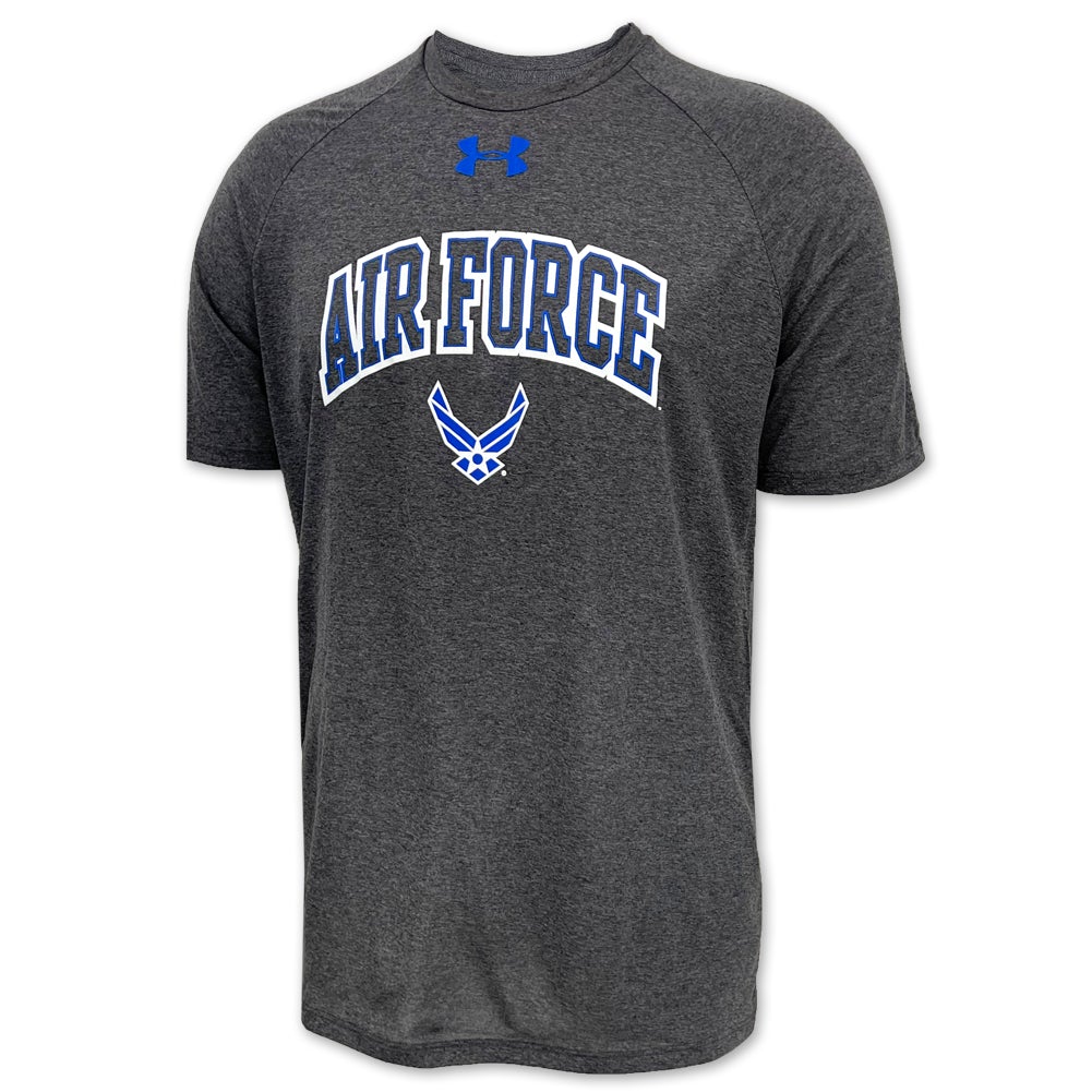 Air Force Under Armour Arch Wings Tech T-Shirt (Carbon Heather)