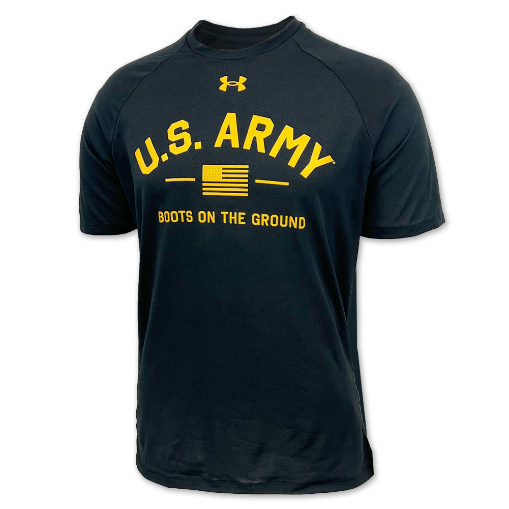 Army Under Armour Boots on The Ground Tech T-Shirt (Black)