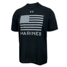 Load image into Gallery viewer, United States Marines Under Armour Flag Tech T-Shirt (Black)