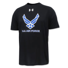 Load image into Gallery viewer, Air Force Wings Under Armour Tech T-Shirt (Black)
