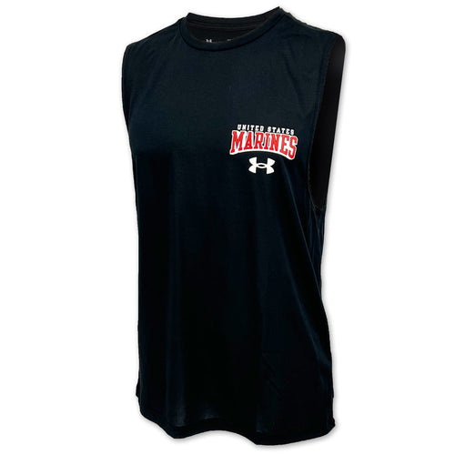 United States Marines 3D Sleeveless Tech T-Shirt (Black)