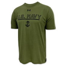 Load image into Gallery viewer, U.S. Navy Anchor Under Armour Performance Cotton T-Shirt (OD Green)
