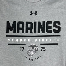 Load image into Gallery viewer, Marines Under Armour Semper Fi T-Shirt (Steel Heather)