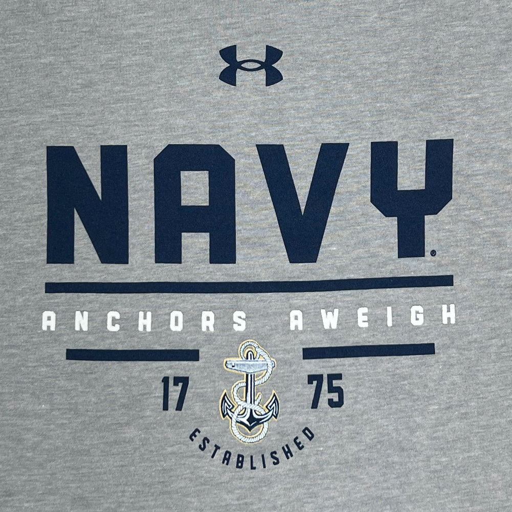 Navy Under Armour Anchors Aweigh T-Shirt (Steel Heather)